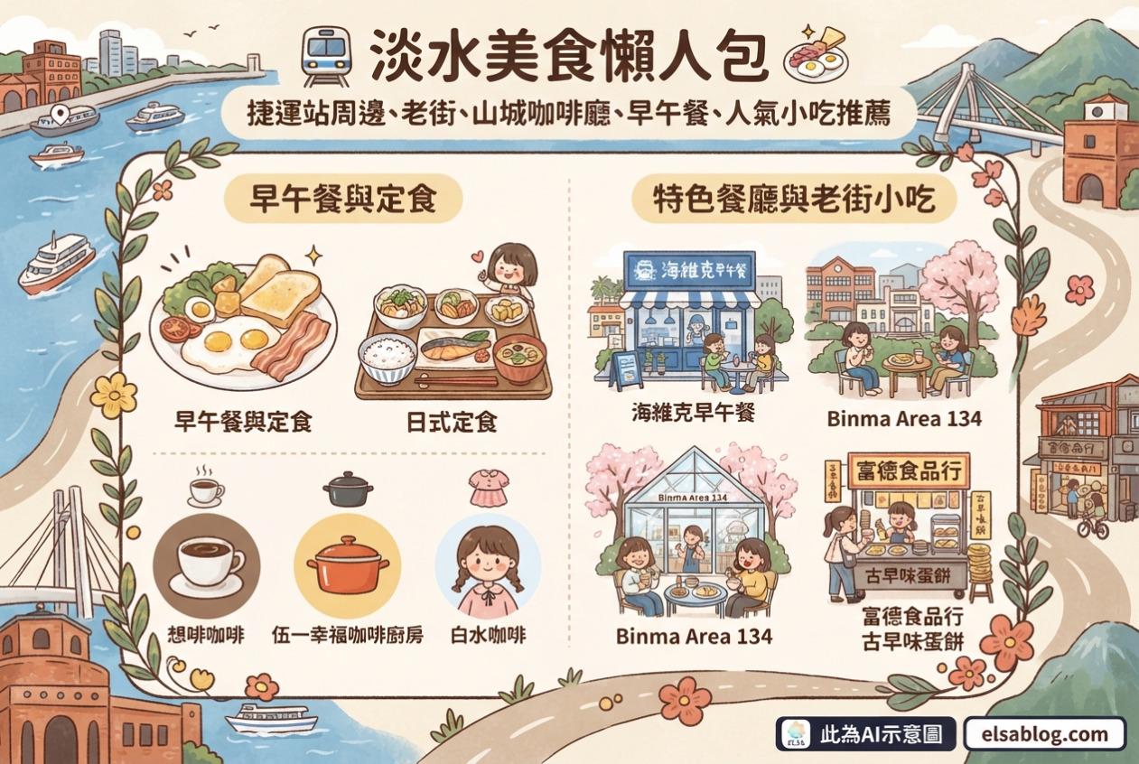 淡水美食懶人包：捷運站周邊、老街與山城咖啡廳、早午餐、人氣小吃推薦 @ELSA菲常好攝